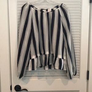 Striped sheer peplum top by Merona